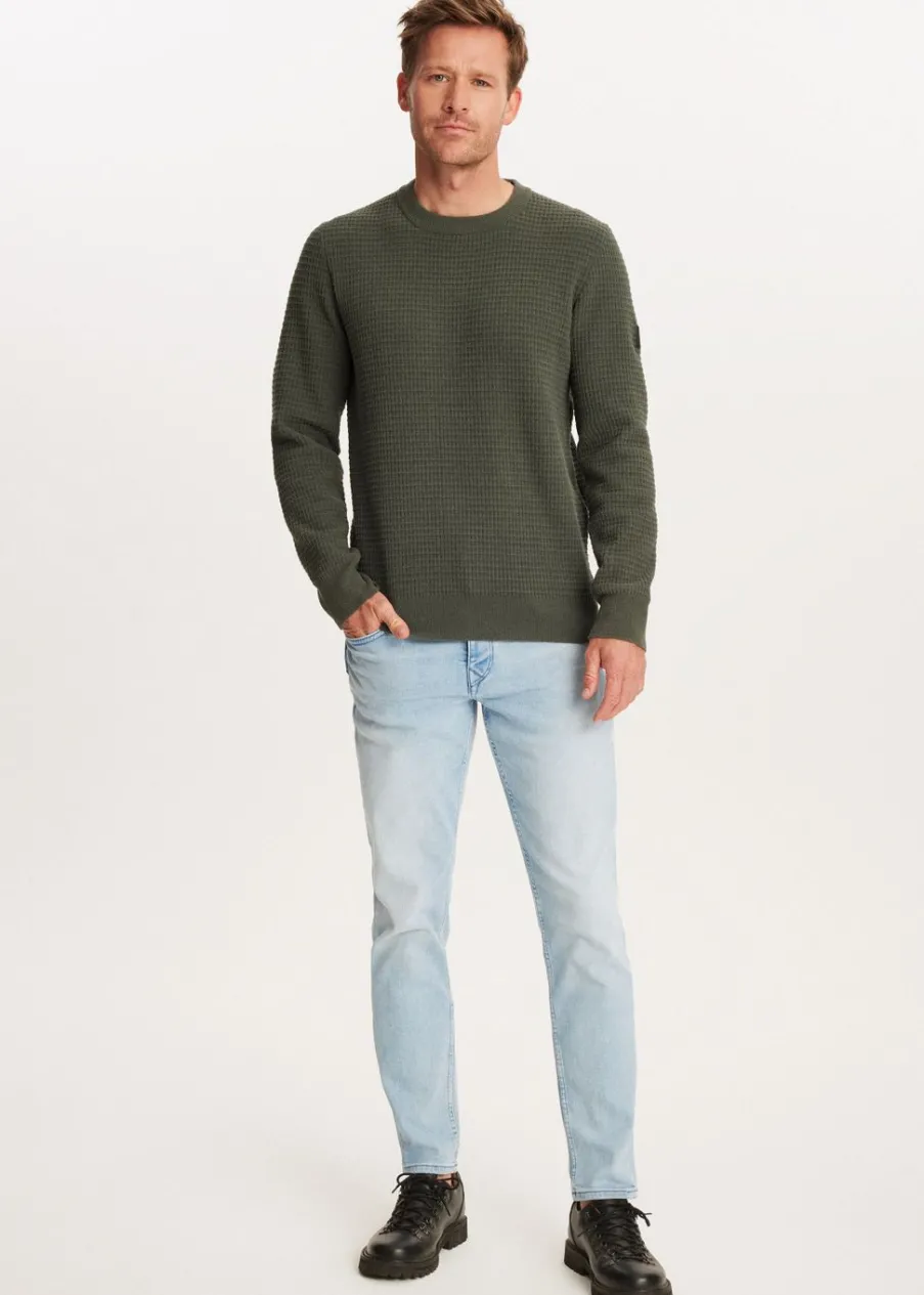 The Sting Chenille trui met structuur<Heren Truien En Vesten