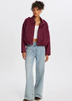 The Sting Cropped suedine bomberjack<DAMES Jassen