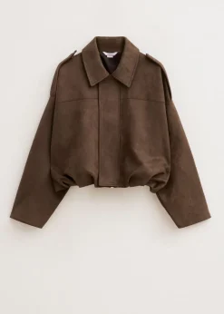 The Sting Cropped suedine bomberjack<DAMES Jassen