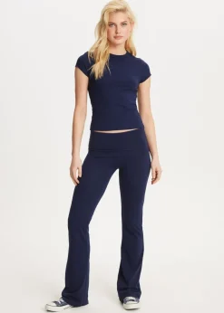The Sting Flare legging met vouwband<DAMES Basics|Broeken