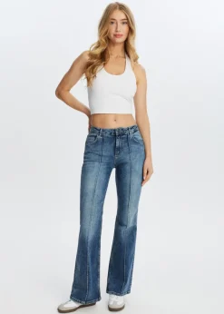 The Sting Flared jeans met pintuck<DAMES Jeans