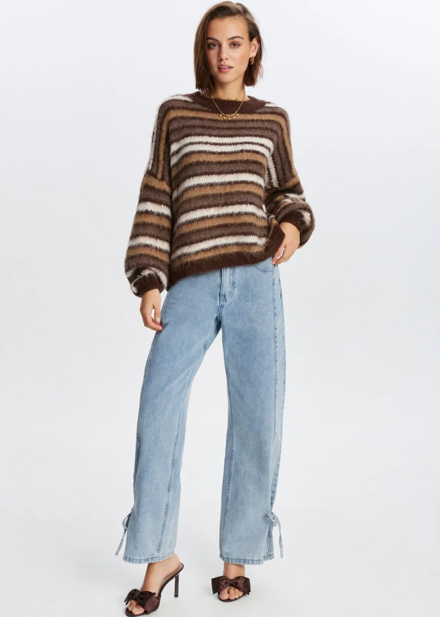 The Sting Fluffy trui met strepen<DAMES Truien En Vesten