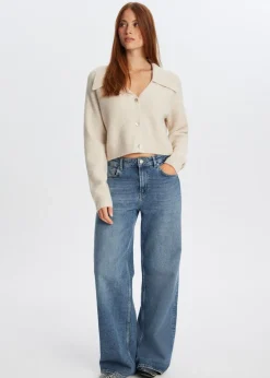 The Sting Gebreid vest met brede kraag<DAMES Truien En Vesten