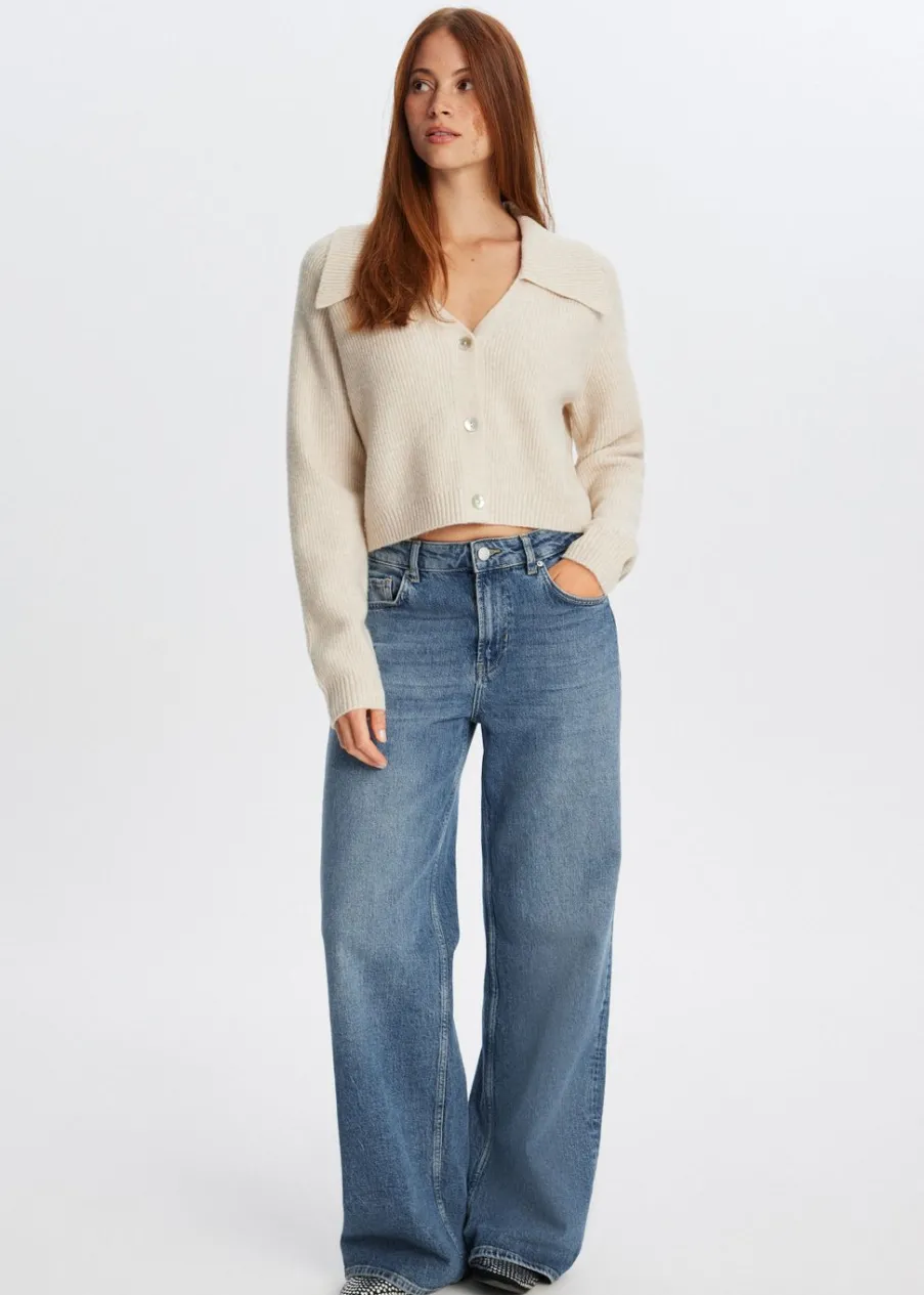 The Sting Gebreid vest met brede kraag<DAMES Truien En Vesten