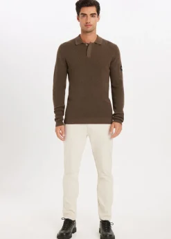 The Sting Gebreide polo met logo<Heren Polo's|Truien En Vesten