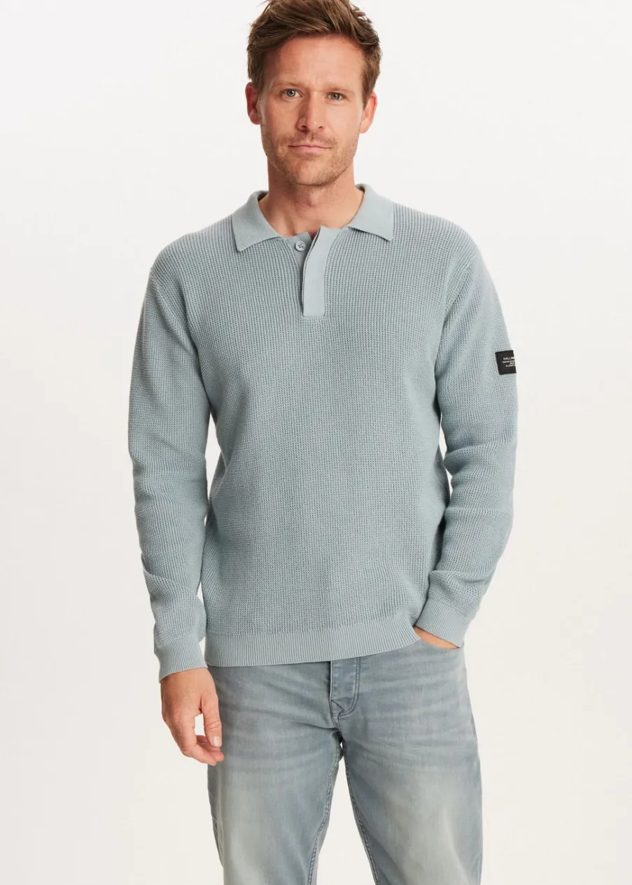 The Sting Gebreide polo met logo<Heren Polo's|Truien En Vesten