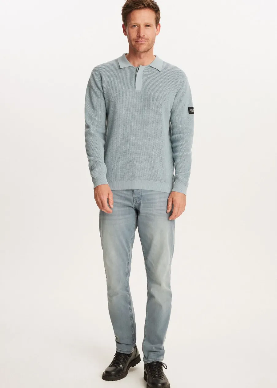 The Sting Gebreide polo met logo<Heren Polo's|Truien En Vesten