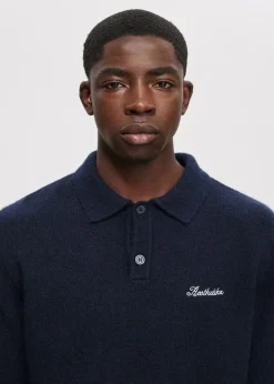 The Sting Gebreide polo met merk<Heren Polo's|Truien En Vesten