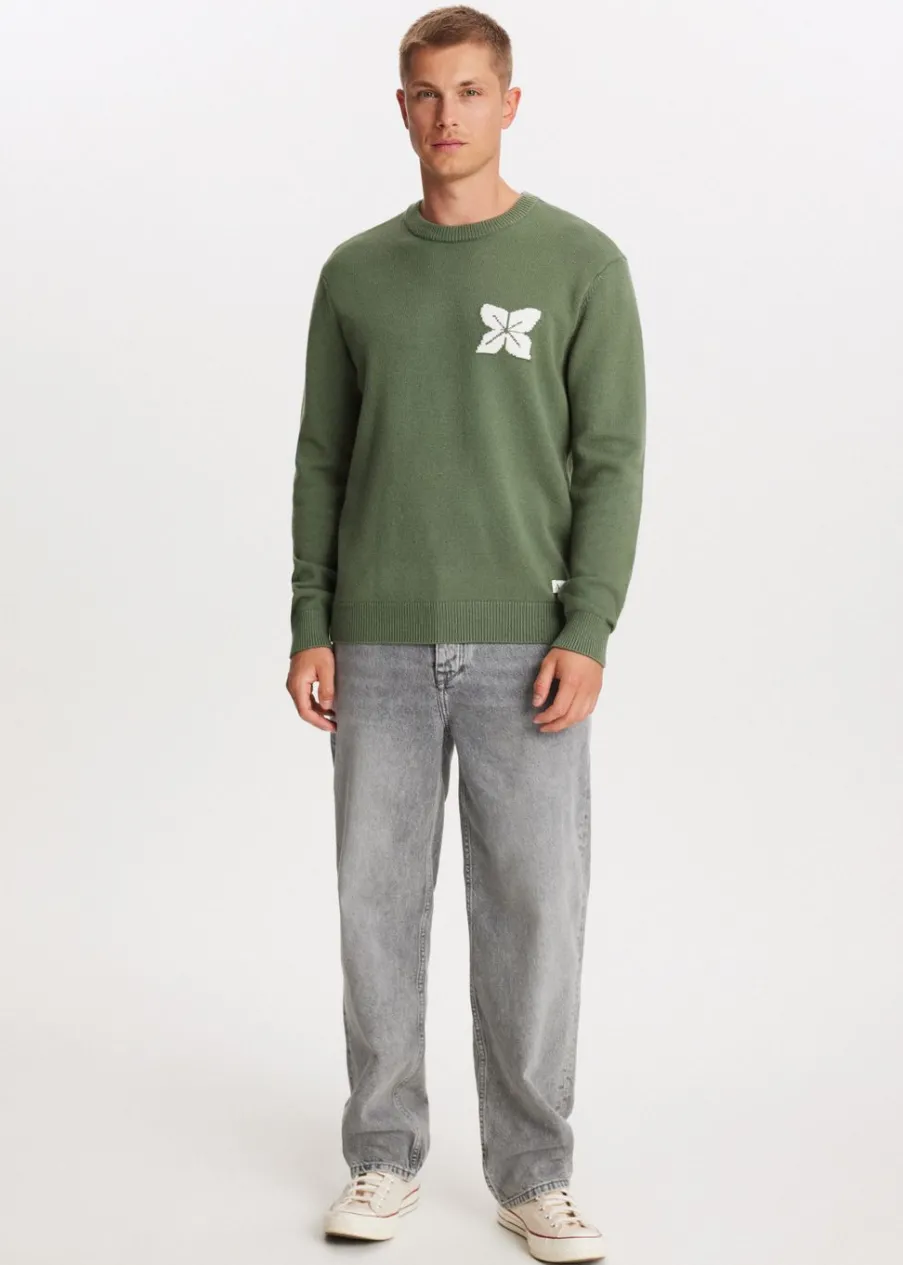 The Sting Gebreide trui met bloem<Heren Truien En Vesten