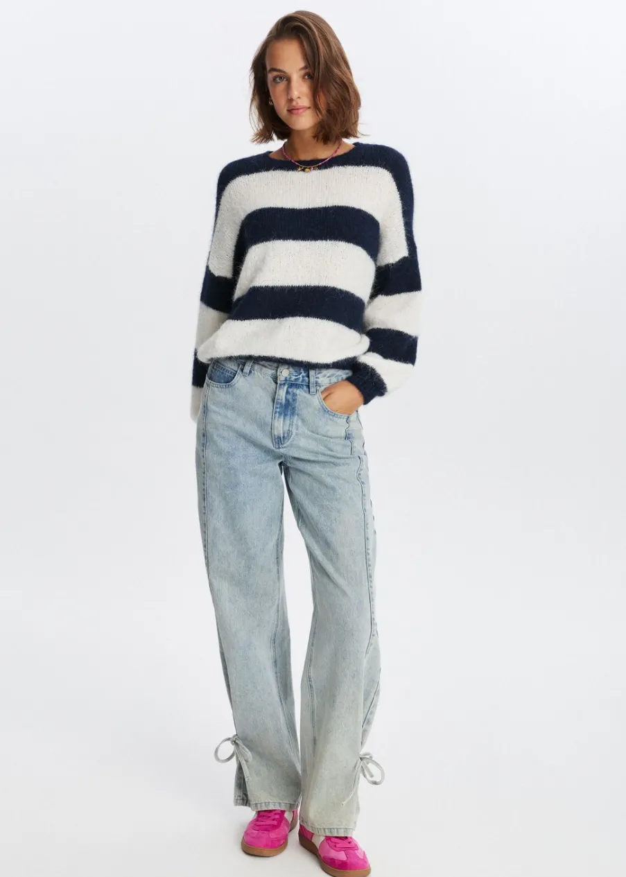 The Sting Gestreepte harige trui<DAMES Truien En Vesten