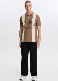 The Sting Gestreepte polo azure<Heren Polo's|T-Shirts