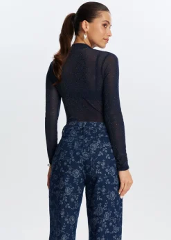 The Sting Glitter mesh body<DAMES Tops