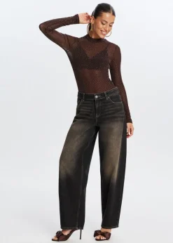 The Sting Glitter mesh body<DAMES Tops