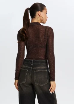 The Sting Glitter mesh body<DAMES Tops