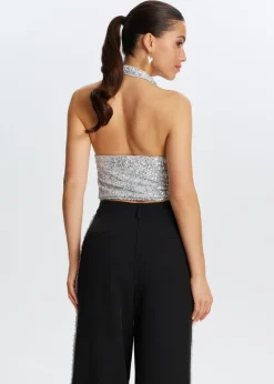 The Sting Halter top met pailletten<DAMES Tops