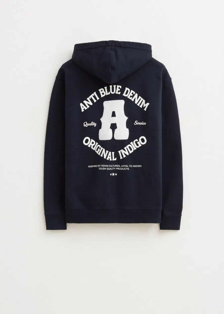The Sting Hoodie met indigo tekstprint<Heren Sweaters En Hoodies