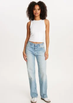 The Sting Jeans met geborduurde strikjes<DAMES Jeans