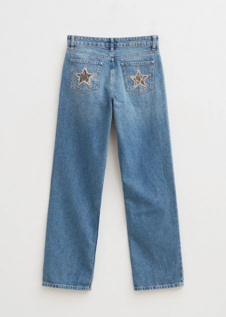 The Sting Jeans met sterren achterzakken<DAMES Jeans