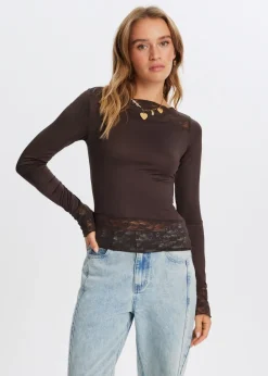 The Sting Lange mouwen top met kant<DAMES Tops