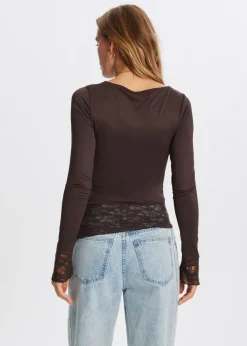 The Sting Lange mouwen top met kant<DAMES Tops