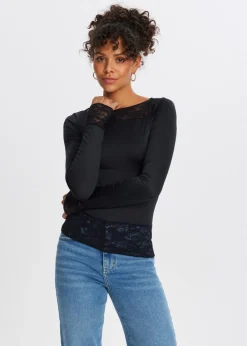 The Sting Lange mouwen top met kant<DAMES Tops