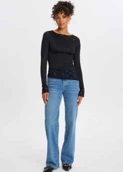 The Sting Lange mouwen top met kant<DAMES Tops