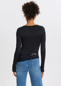 The Sting Lange mouwen top met kant<DAMES Tops
