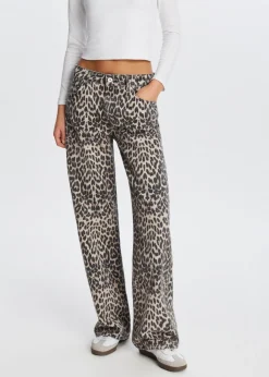 The Sting Leopard wide leg jeans<DAMES Jeans