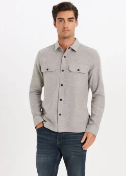 The Sting Melange overshirt<Heren Overshirts