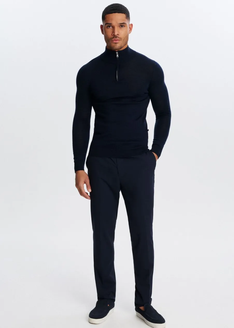 The Sting Merinowol half zip trui<Heren Truien En Vesten