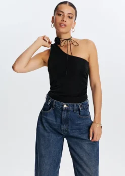 The Sting One shoulder glitter top<DAMES Tops