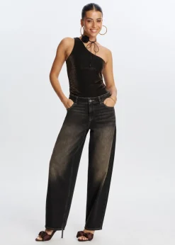 The Sting One shoulder glitter top<DAMES Tops