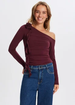 The Sting One shoulder top met roos<DAMES Tops