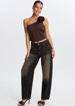 The Sting One shoulder top met roos<DAMES Tops