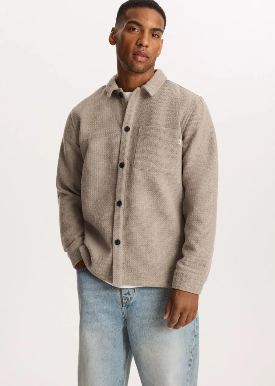 The Sting Overshirt met structuur<Heren Overshirts