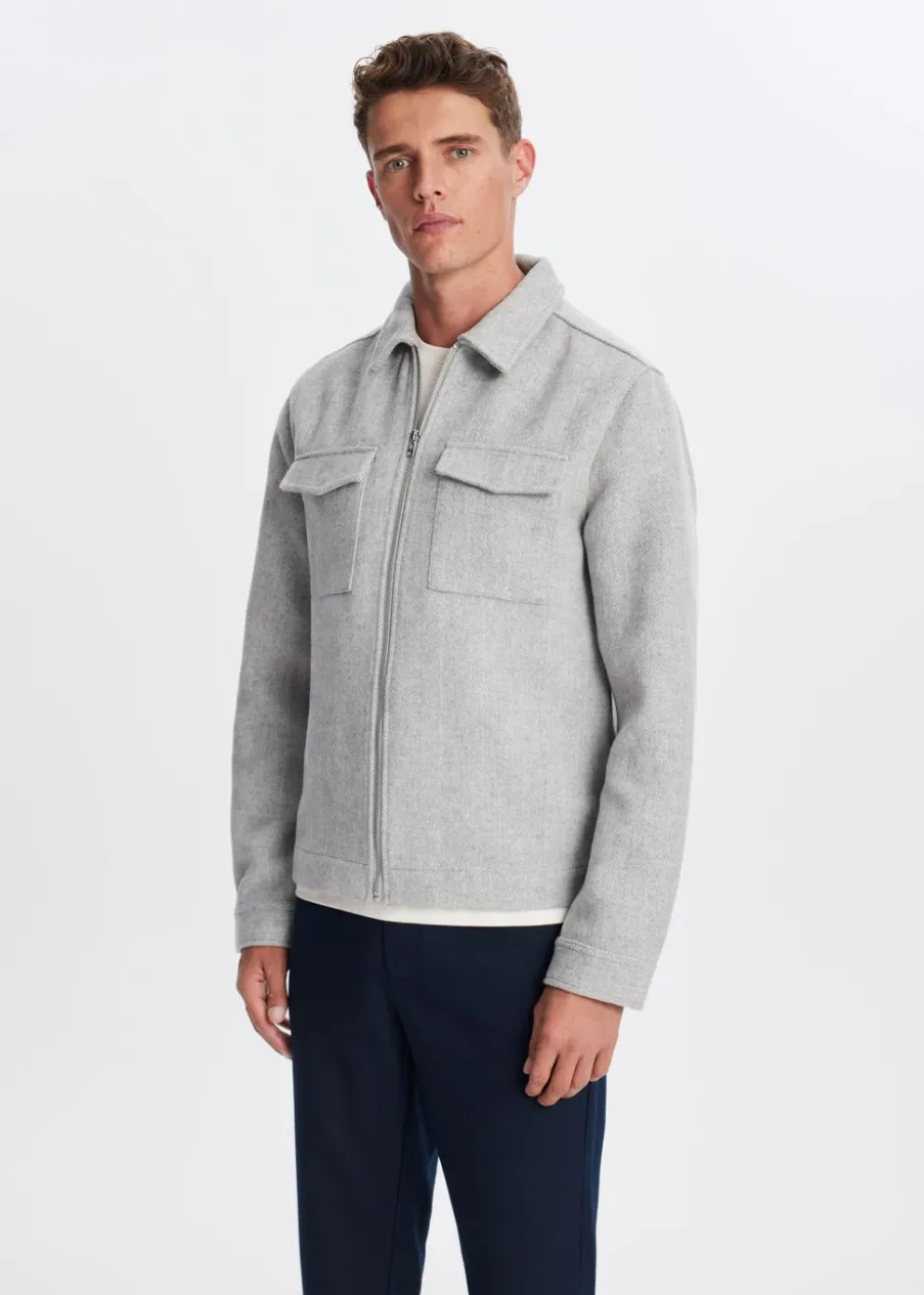 The Sting Overshirt met visgraatdetail<Heren Overshirts