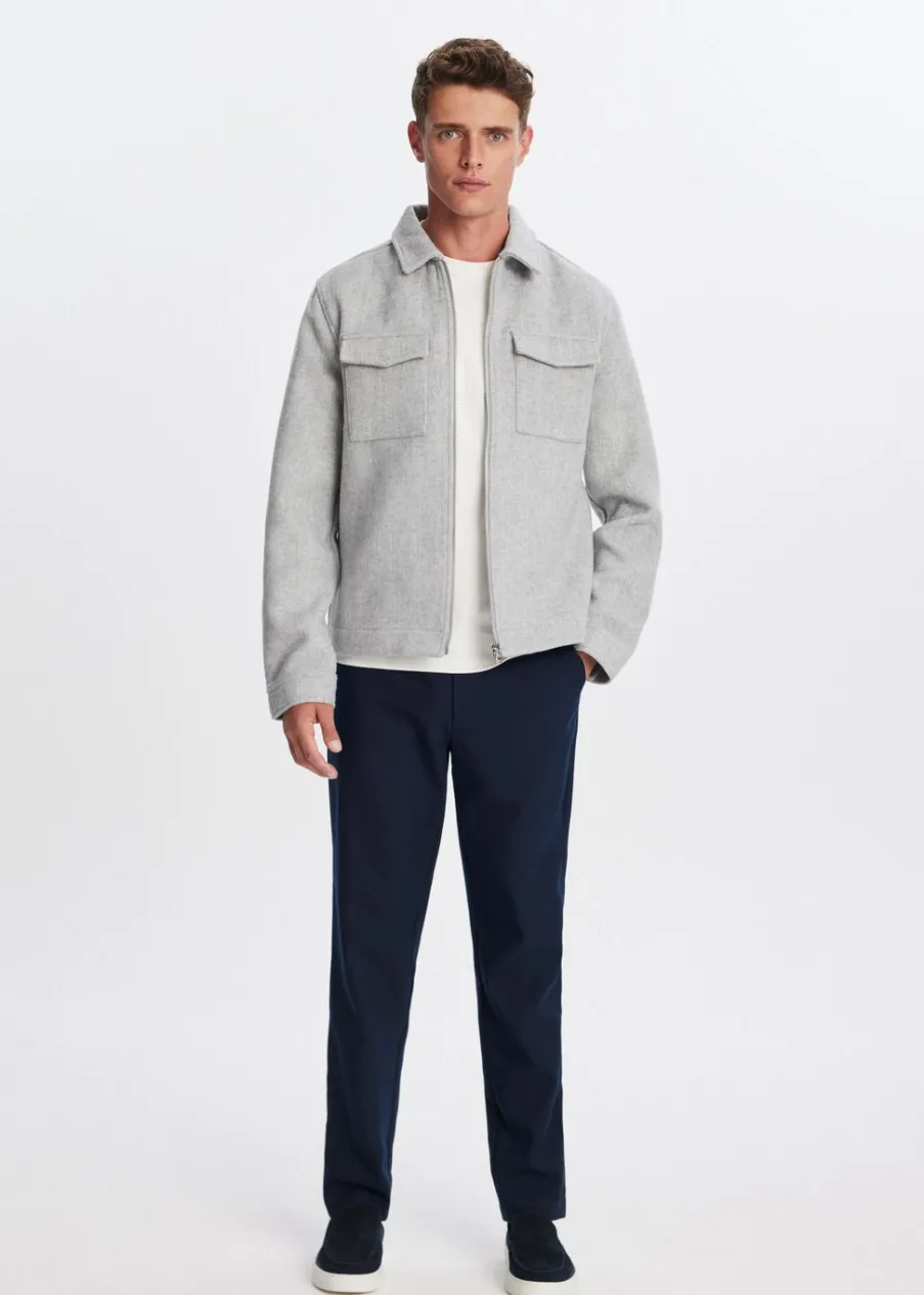 The Sting Overshirt met visgraatdetail<Heren Overshirts