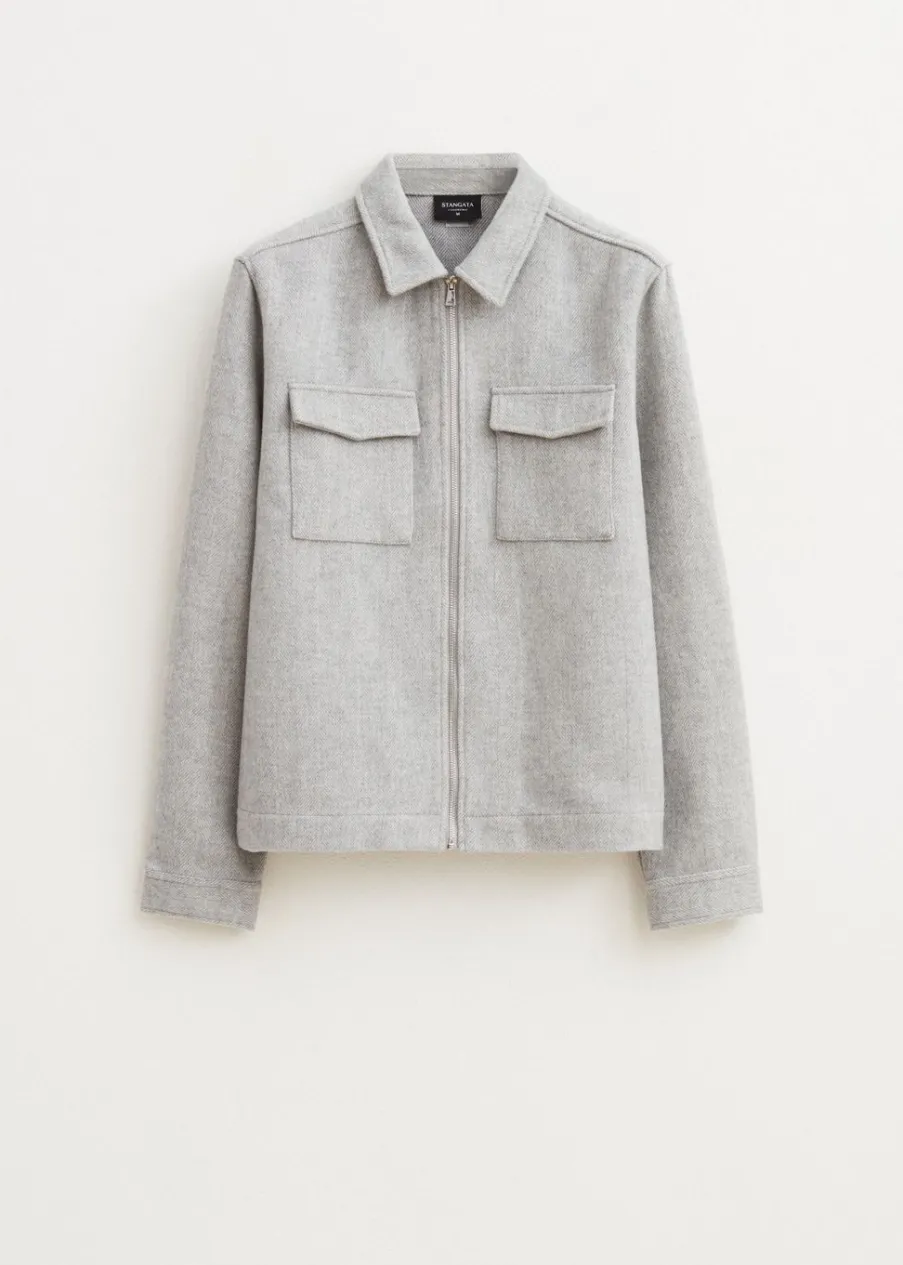 The Sting Overshirt met visgraatdetail<Heren Overshirts