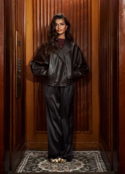 The Sting Oversized imitatieleren jas<DAMES Jassen