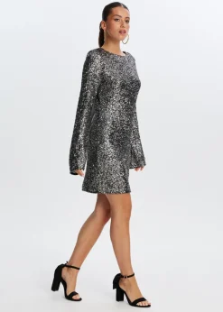 The Sting Pailletten jurk met strik<DAMES Jurken