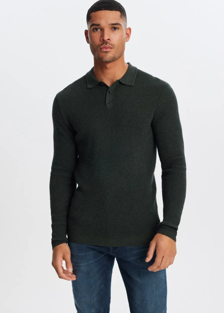 The Sting Polo met wafelstructuur<Heren Polo's|Truien En Vesten