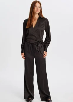 The Sting Satijnen blouse met strik<DAMES Blouses