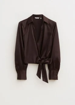 The Sting Satijnen blouse met strik<DAMES Blouses