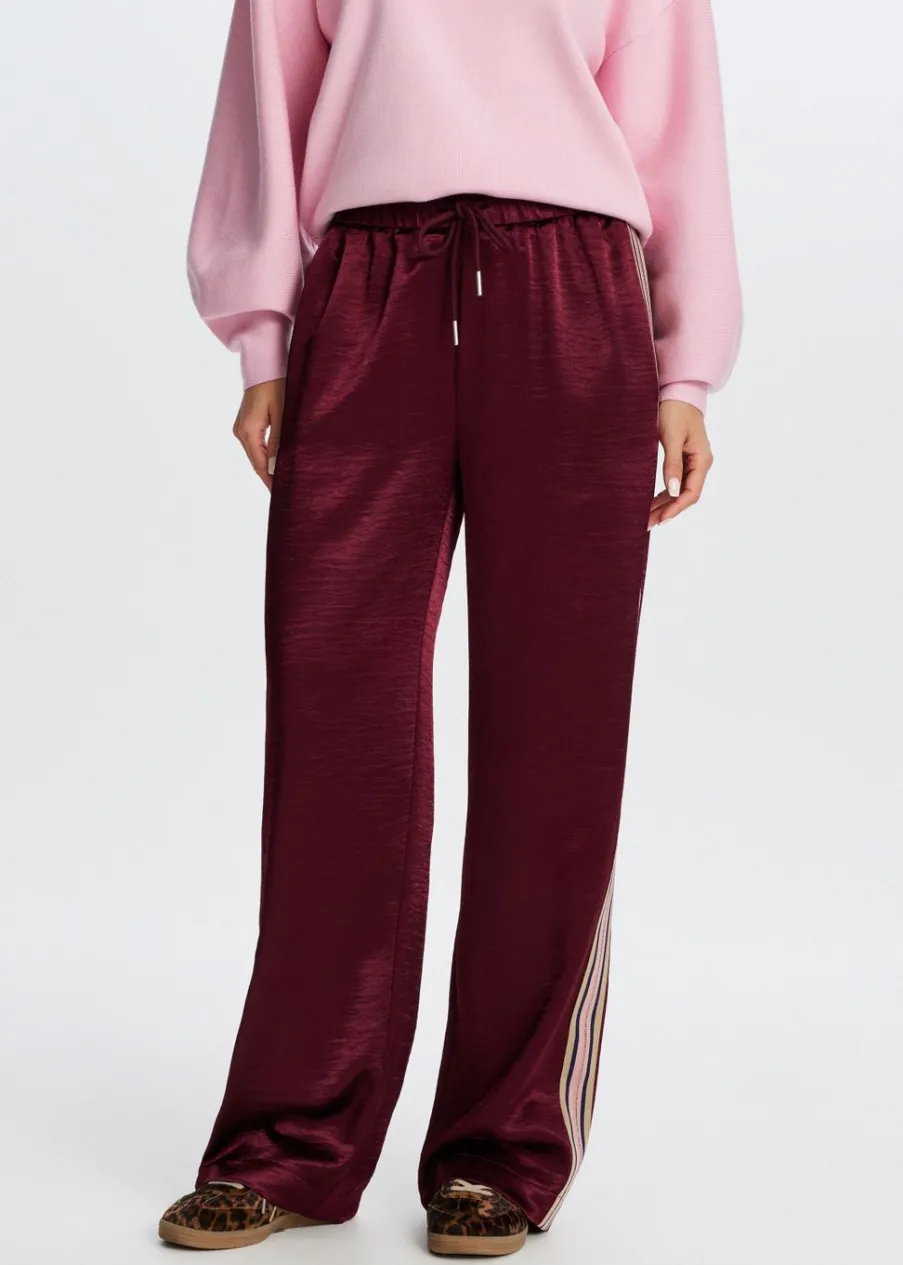 The Sting Satijnen broek met strepen<DAMES Broeken