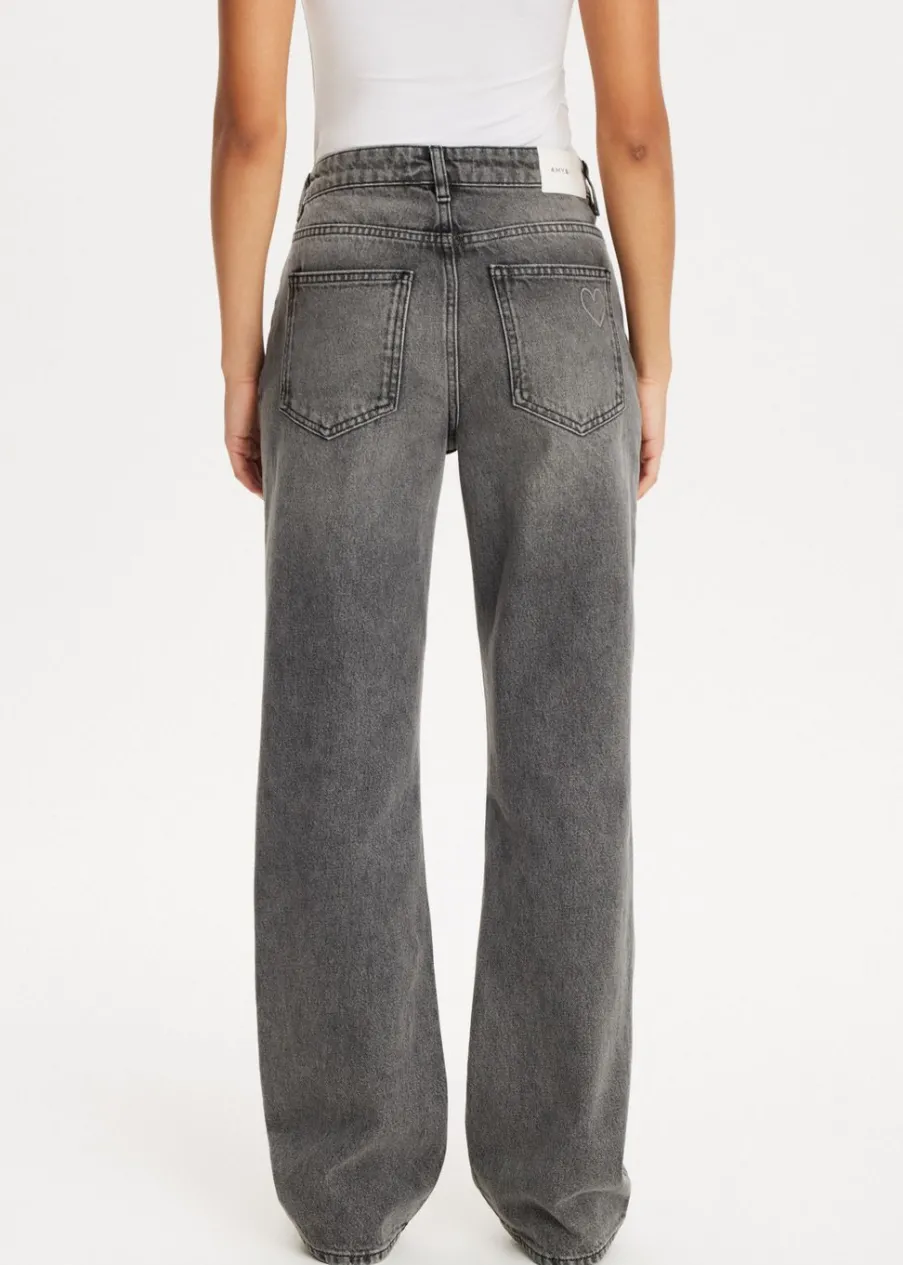 The Sting Straight leg jeans met hartjes<DAMES Basics|Jeans
