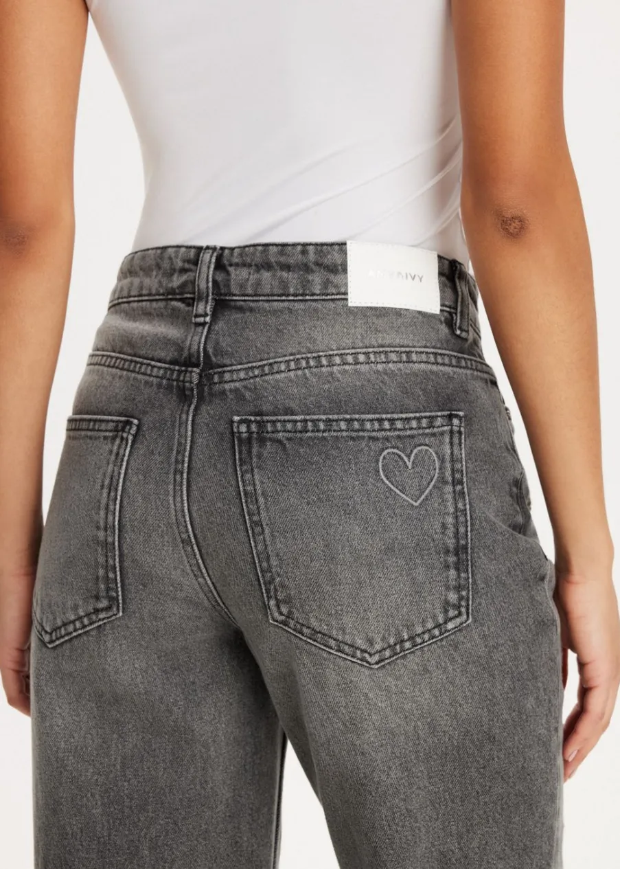 The Sting Straight leg jeans met hartjes<DAMES Basics|Jeans