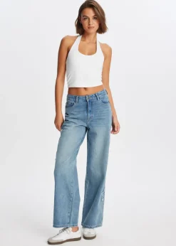 The Sting Straight leg jeans met sterren<DAMES Jeans