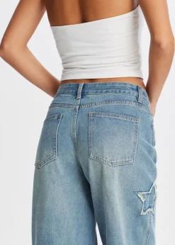 The Sting Straight leg jeans met sterren<DAMES Jeans