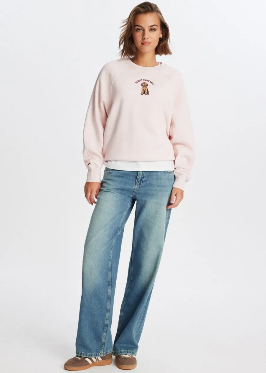 The Sting Sweater met fluffy print<DAMES Sweaters En Hoodies