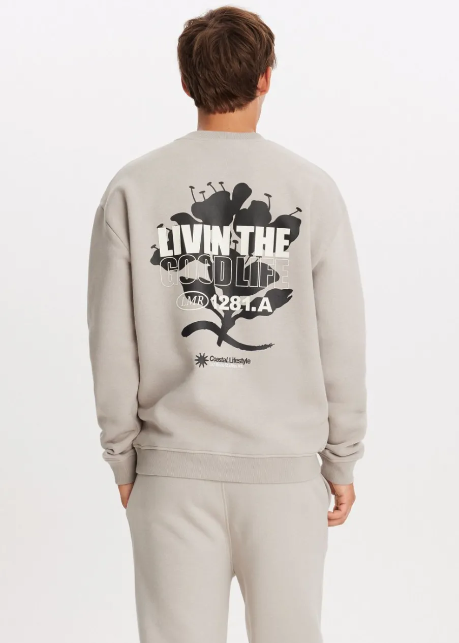 The Sting Sweater met print bloem<Heren Sweaters En Hoodies